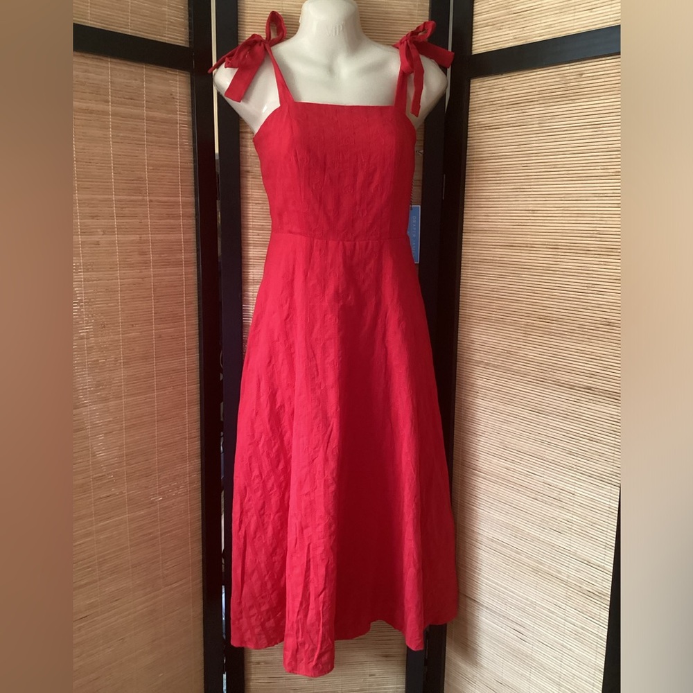 🌺 DRAPER JAMES RSVP bow strap midi dress sundress XS NEW NWT